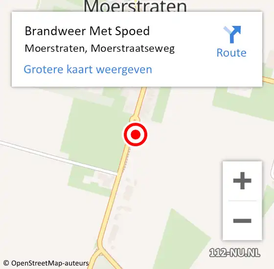 Locatie op kaart van de 112 melding: Brandweer Met Spoed Naar Moerstraten, Moerstraatseweg op 24 april 2022 02:20