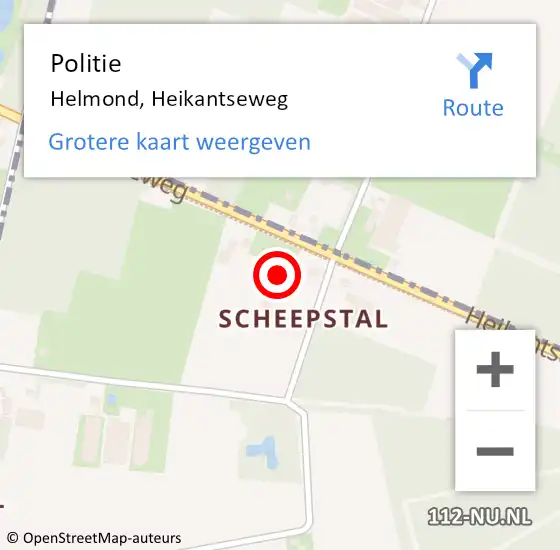 Locatie op kaart van de 112 melding: Politie Helmond, Heikantseweg op 24 april 2022 03:11