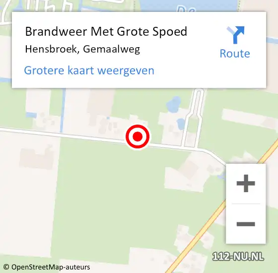 Locatie op kaart van de 112 melding: Brandweer Met Grote Spoed Naar Hensbroek, Gemaalweg op 24 april 2022 10:02