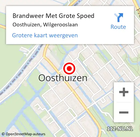 Locatie op kaart van de 112 melding: Brandweer Met Grote Spoed Naar Oosthuizen, Wilgerooslaan op 24 april 2022 12:50