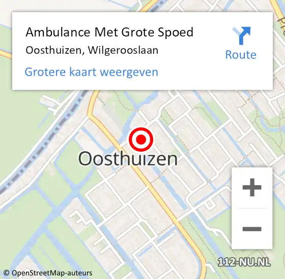 Locatie op kaart van de 112 melding: Ambulance Met Grote Spoed Naar Oosthuizen, Wilgerooslaan op 24 april 2022 12:50