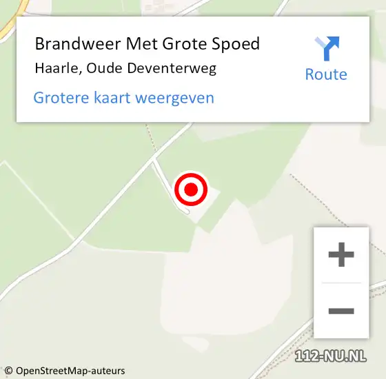 Locatie op kaart van de 112 melding: Brandweer Met Grote Spoed Naar Haarle, Oude Deventerweg op 24 april 2022 16:11