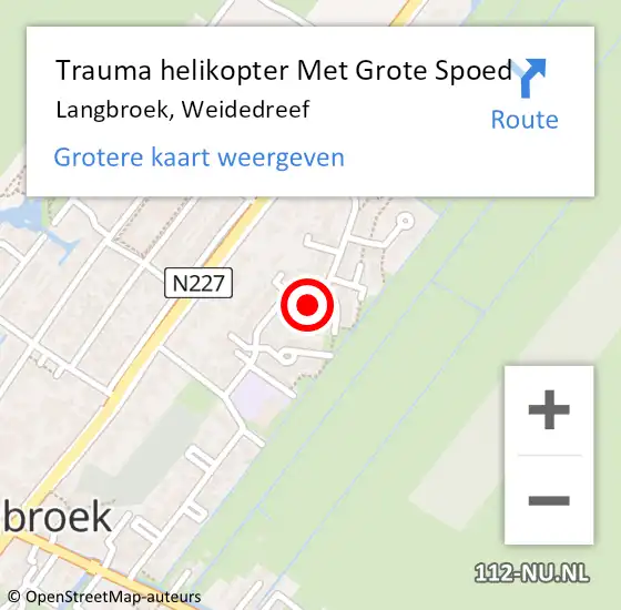 Locatie op kaart van de 112 melding: Trauma helikopter Met Grote Spoed Naar Langbroek, Weidedreef op 24 april 2022 19:05