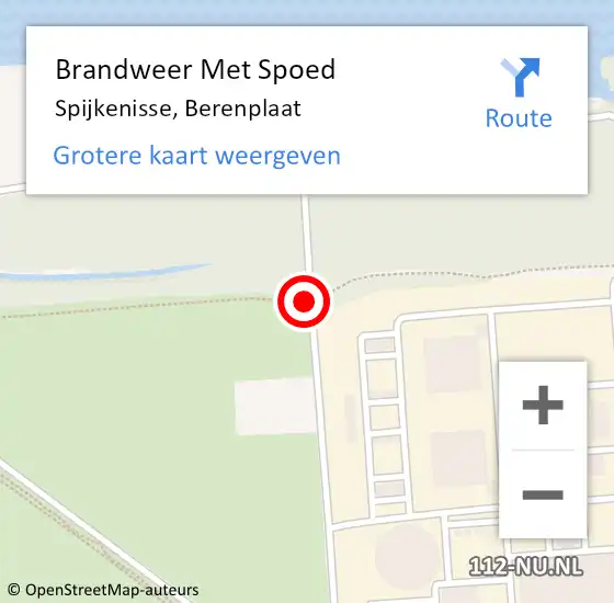 Locatie op kaart van de 112 melding: Brandweer Met Spoed Naar Spijkenisse, Berenplaat op 24 april 2022 19:23