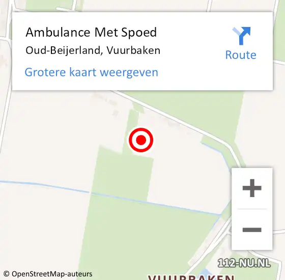 Locatie op kaart van de 112 melding: Ambulance Met Spoed Naar Oud-Beijerland, Vuurbaken op 24 april 2022 22:19