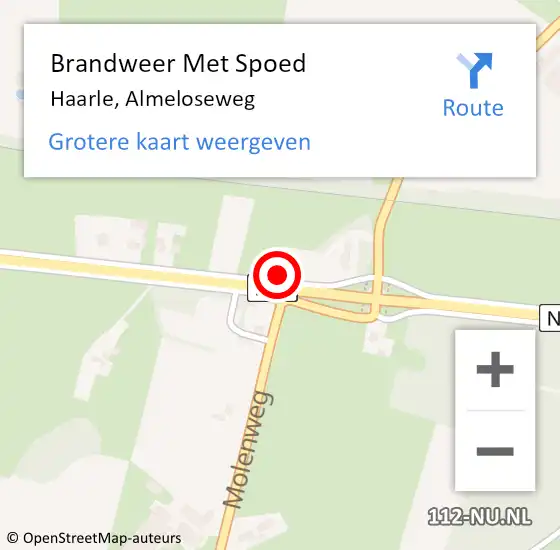 Locatie op kaart van de 112 melding: Brandweer Met Spoed Naar Haarle, Almeloseweg op 25 april 2022 07:51