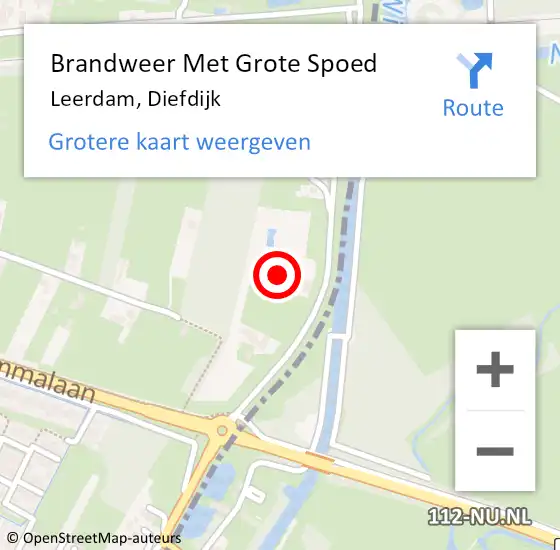 Locatie op kaart van de 112 melding: Brandweer Met Grote Spoed Naar Leerdam, Diefdijk op 25 april 2022 09:25