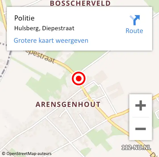 Locatie op kaart van de 112 melding: Politie Hulsberg, Diepestraat op 25 april 2022 12:09