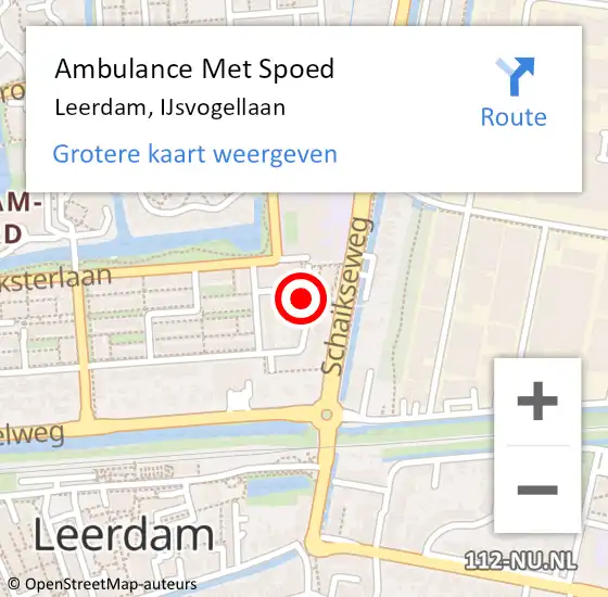 Locatie op kaart van de 112 melding: Ambulance Met Spoed Naar Leerdam, IJsvogellaan op 25 april 2022 12:33