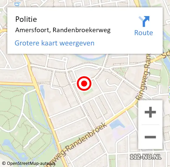 Locatie op kaart van de 112 melding: Politie Amersfoort, Randenbroekerweg op 25 april 2022 13:15