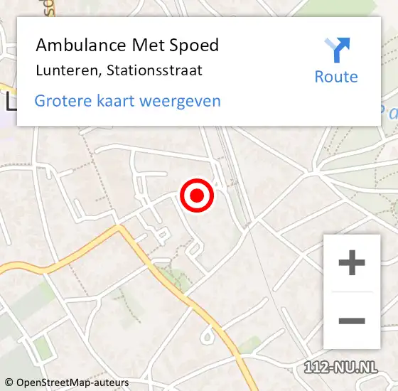 Locatie op kaart van de 112 melding: Ambulance Met Spoed Naar Lunteren, Stationsstraat op 25 april 2022 14:04