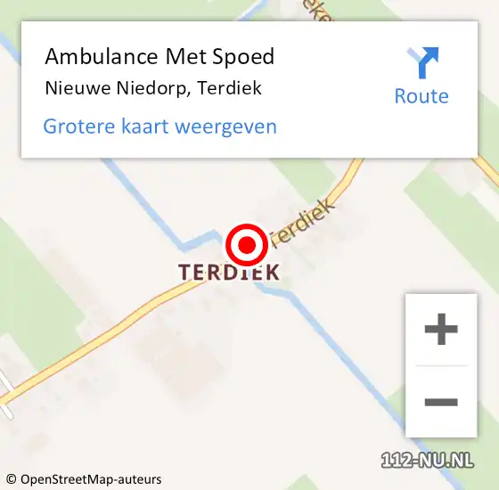 Locatie op kaart van de 112 melding: Ambulance Met Spoed Naar Nieuwe Niedorp, Terdiek op 25 april 2022 14:13