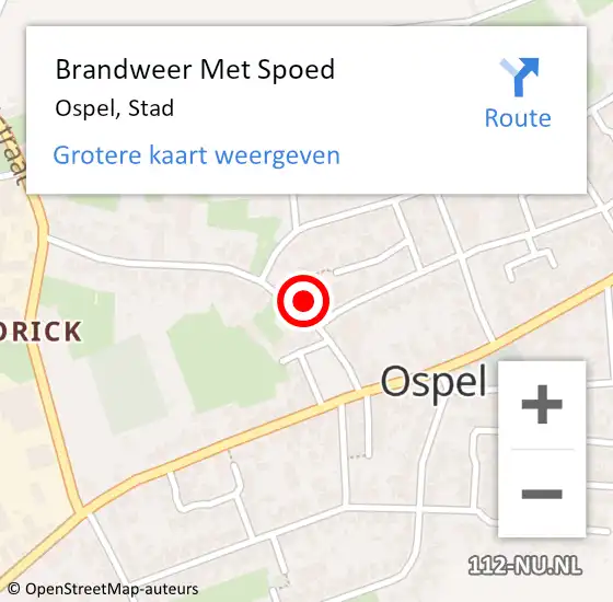 Locatie op kaart van de 112 melding: Brandweer Met Spoed Naar Ospel, Stad op 25 april 2022 17:38