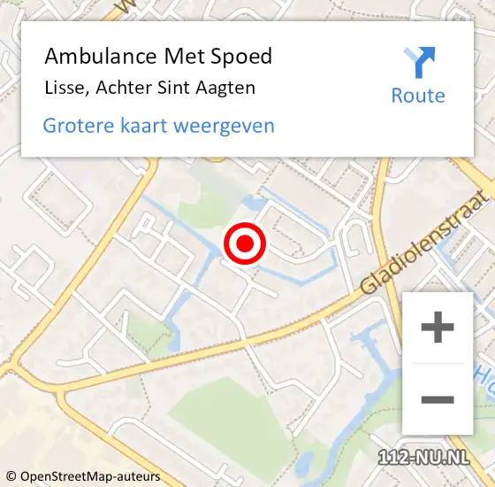 Locatie op kaart van de 112 melding: Ambulance Met Spoed Naar Lisse, Achter Sint Aagten op 25 april 2022 18:05