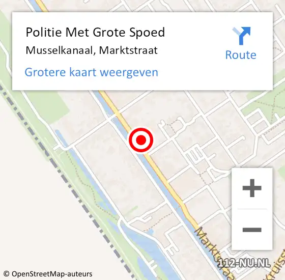 Locatie op kaart van de 112 melding: Politie Met Grote Spoed Naar Musselkanaal, Marktstraat op 26 april 2022 07:15