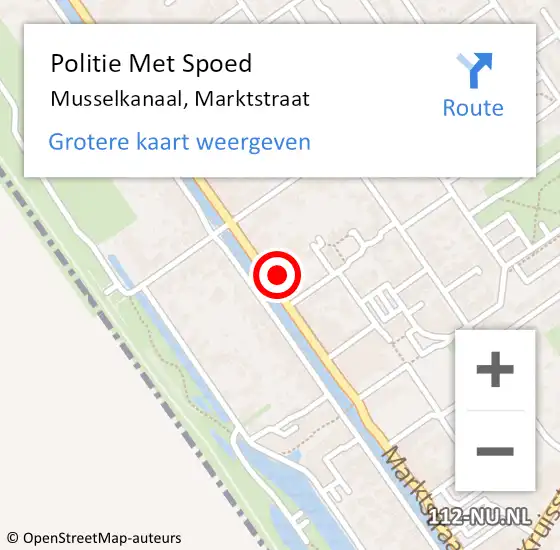 Locatie op kaart van de 112 melding: Politie Met Spoed Naar Musselkanaal, Marktstraat op 26 april 2022 07:19