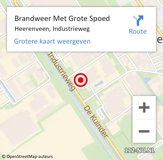 Locatie op kaart van de 112 melding: Brandweer Met Grote Spoed Naar Heerenveen, Industrieweg op 26 april 2022 08:21