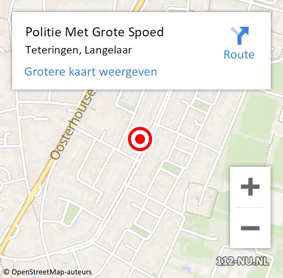 Locatie op kaart van de 112 melding: Politie Met Grote Spoed Naar Teteringen, Langelaar op 26 april 2022 09:34
