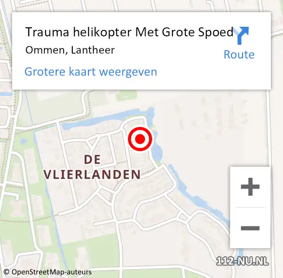 Locatie op kaart van de 112 melding: Trauma helikopter Met Grote Spoed Naar Ommen, Lantheer op 26 april 2022 13:44