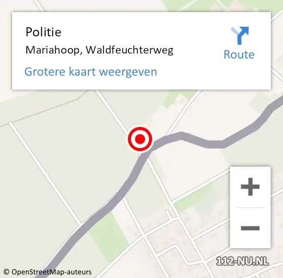 Locatie op kaart van de 112 melding: Politie Mariahoop, Waldfeuchterweg op 26 april 2022 15:07