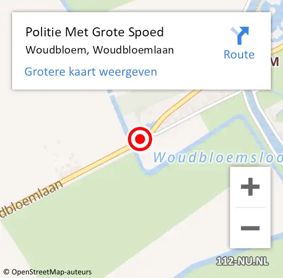Locatie op kaart van de 112 melding: Politie Met Grote Spoed Naar Woudbloem, Woudbloemlaan op 26 april 2022 20:51