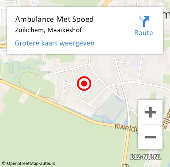 Locatie op kaart van de 112 melding: Ambulance Met Spoed Naar Zuilichem, Maaikeshof op 27 april 2022 06:16