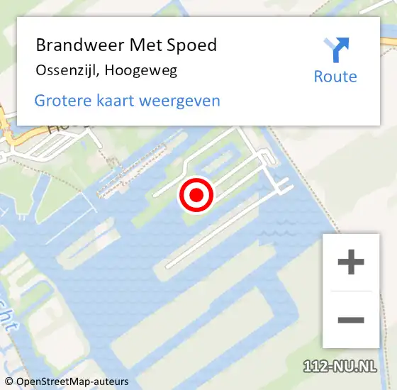 Locatie op kaart van de 112 melding: Brandweer Met Spoed Naar Ossenzijl, Hoogeweg op 27 april 2022 08:14