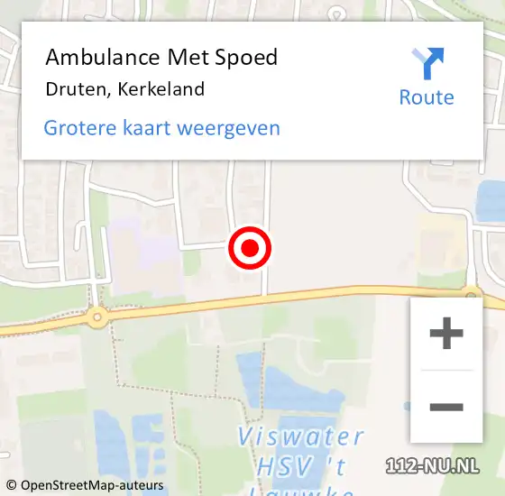 Locatie op kaart van de 112 melding: Ambulance Met Spoed Naar Druten, Kerkeland op 27 april 2022 08:55