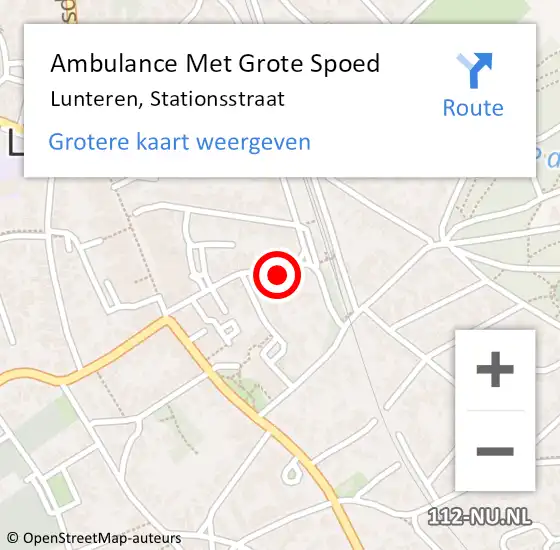 Locatie op kaart van de 112 melding: Ambulance Met Grote Spoed Naar Lunteren, Stationsstraat op 27 april 2022 13:54