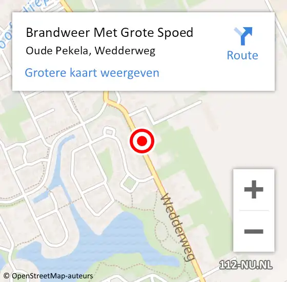Locatie op kaart van de 112 melding: Brandweer Met Grote Spoed Naar Oude Pekela, Wedderweg op 27 april 2022 16:27