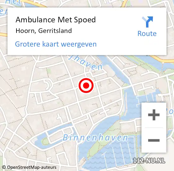 Locatie op kaart van de 112 melding: Ambulance Met Spoed Naar Hoorn, Gerritsland op 27 april 2022 17:44