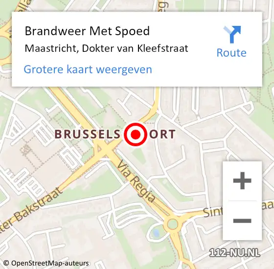 Locatie op kaart van de 112 melding: Brandweer Met Spoed Naar Maastricht, Dokter van Kleefstraat op 28 april 2022 16:13