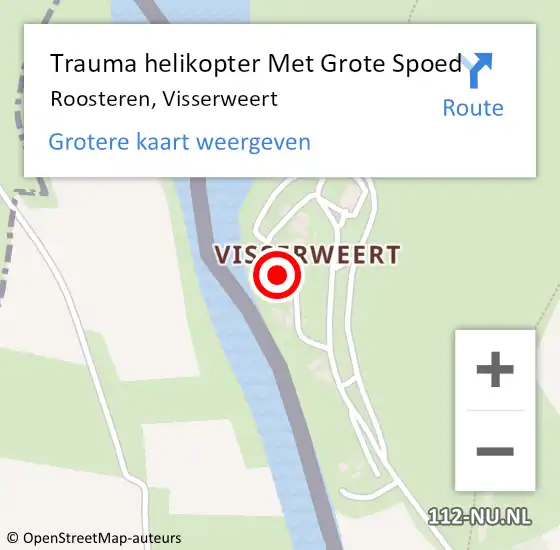 Locatie op kaart van de 112 melding: Trauma helikopter Met Grote Spoed Naar Roosteren, Visserweert op 30 april 2022 00:14