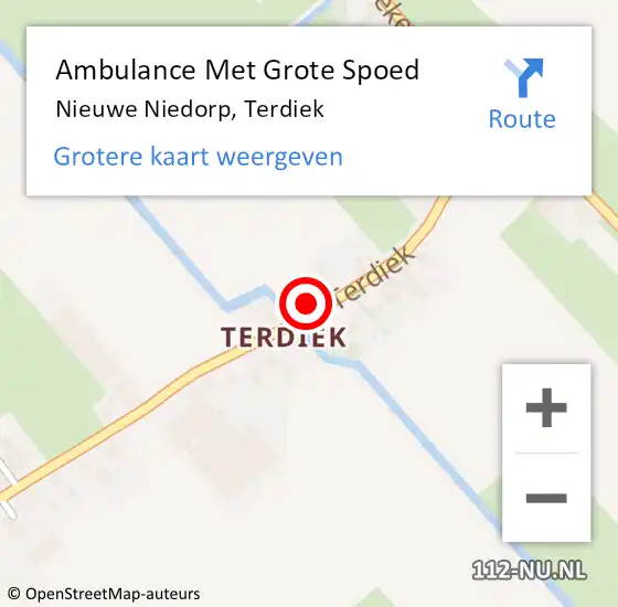 Locatie op kaart van de 112 melding: Ambulance Met Grote Spoed Naar Nieuwe Niedorp, Terdiek op 30 april 2022 04:17