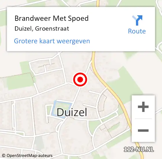 Locatie op kaart van de 112 melding: Brandweer Met Spoed Naar Duizel, Groenstraat op 30 april 2022 13:15
