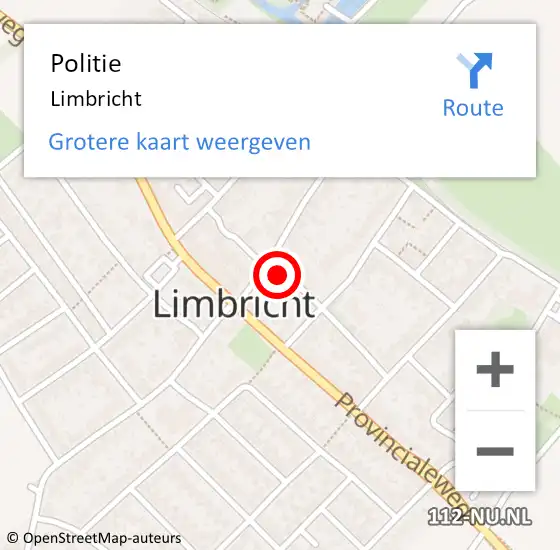 Locatie op kaart van de 112 melding: Politie Limbricht op 30 april 2022 15:18