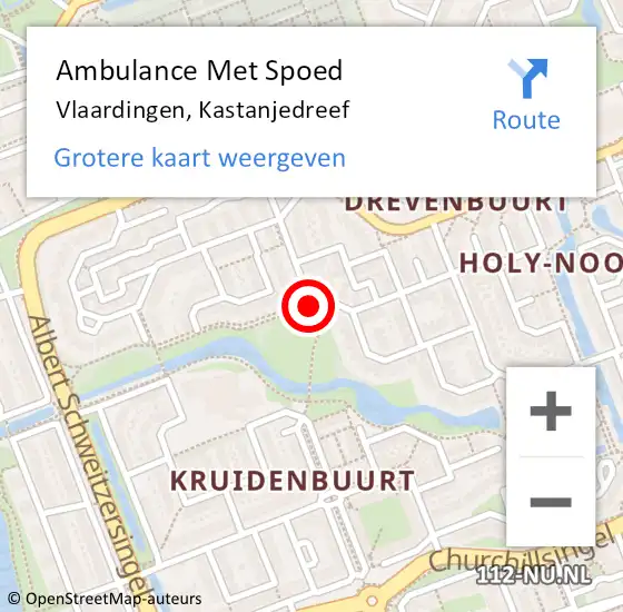 Locatie op kaart van de 112 melding: Ambulance Met Spoed Naar Vlaardingen, Kastanjedreef op 1 mei 2022 09:26