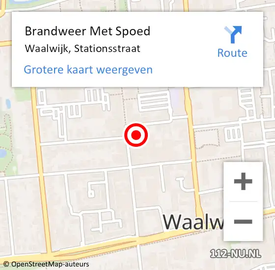 Locatie op kaart van de 112 melding: Brandweer Met Spoed Naar Waalwijk, Stationsstraat op 1 mei 2022 11:16