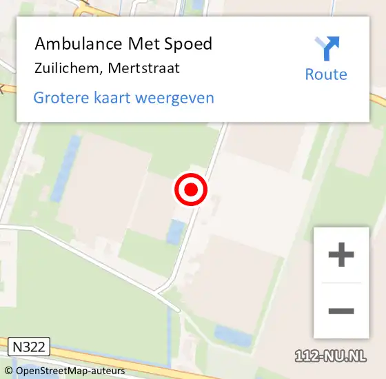 Locatie op kaart van de 112 melding: Ambulance Met Spoed Naar Zuilichem, Mertstraat op 1 mei 2022 15:07