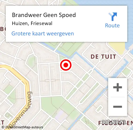 Locatie op kaart van de 112 melding: Brandweer Geen Spoed Naar Huizen, Friesewal op 1 mei 2022 16:44