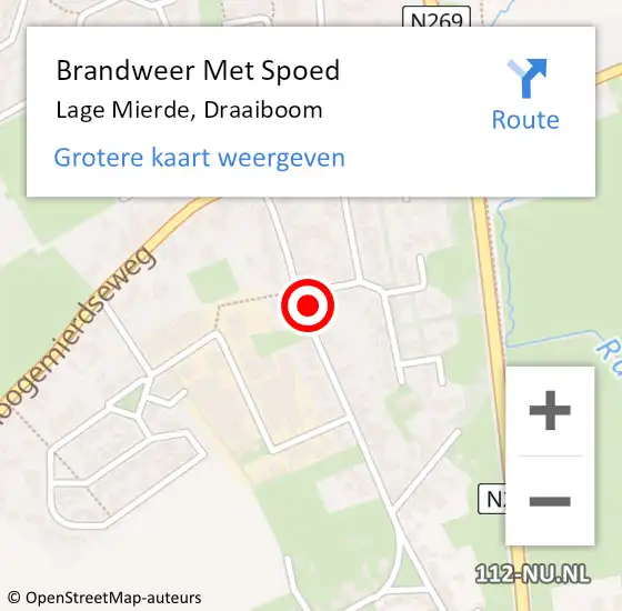 Locatie op kaart van de 112 melding: Brandweer Met Spoed Naar Lage Mierde, Draaiboom op 1 mei 2022 16:58