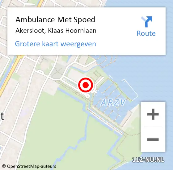 Locatie op kaart van de 112 melding: Ambulance Met Spoed Naar Akersloot, Klaas Hoornlaan op 1 mei 2022 20:27