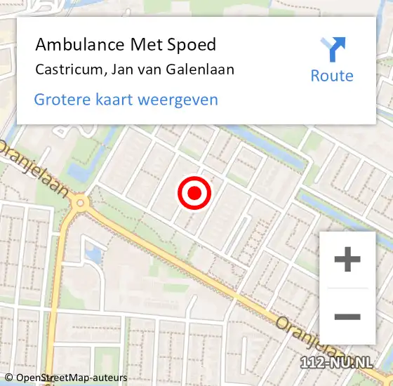 Locatie op kaart van de 112 melding: Ambulance Met Spoed Naar Castricum, Jan van Galenlaan op 1 mei 2022 20:58