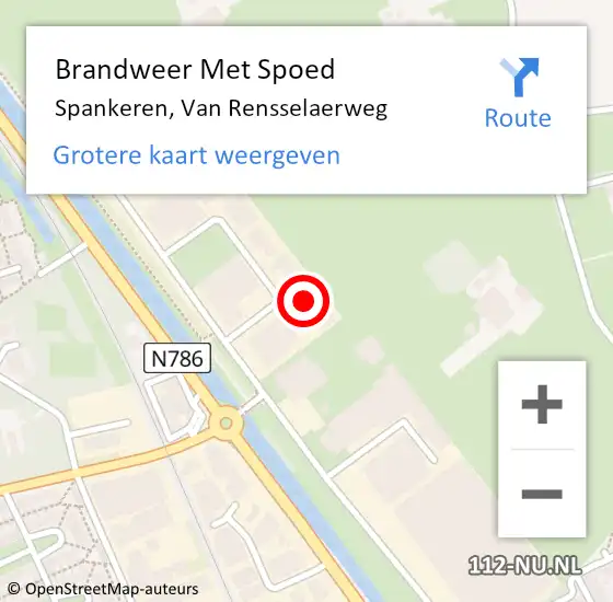 Locatie op kaart van de 112 melding: Brandweer Met Spoed Naar Spankeren, Van Rensselaerweg op 1 mei 2022 21:42