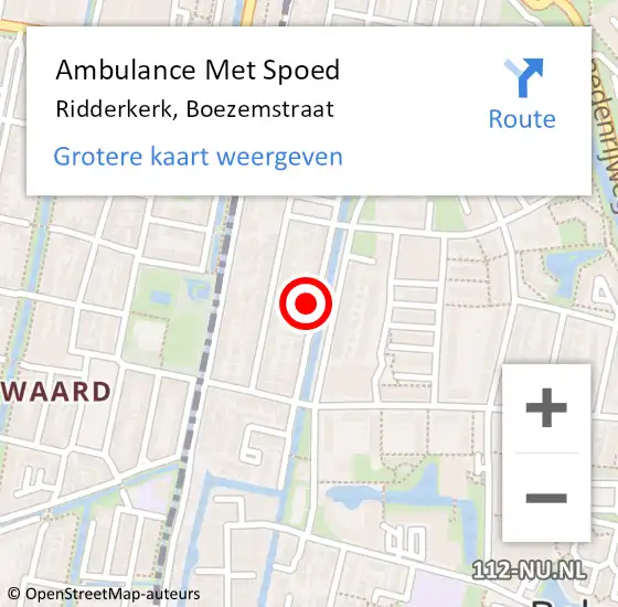 Locatie op kaart van de 112 melding: Ambulance Met Spoed Naar Ridderkerk, Boezemstraat op 2 mei 2022 00:32