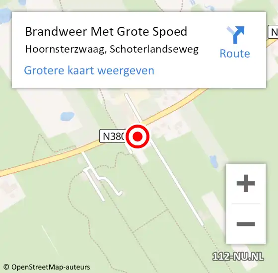 Locatie op kaart van de 112 melding: Brandweer Met Grote Spoed Naar Hoornsterzwaag, Schoterlandseweg op 2 mei 2022 13:01