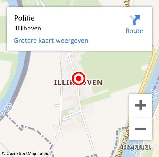 Locatie op kaart van de 112 melding: Politie Illikhoven op 2 mei 2022 13:56