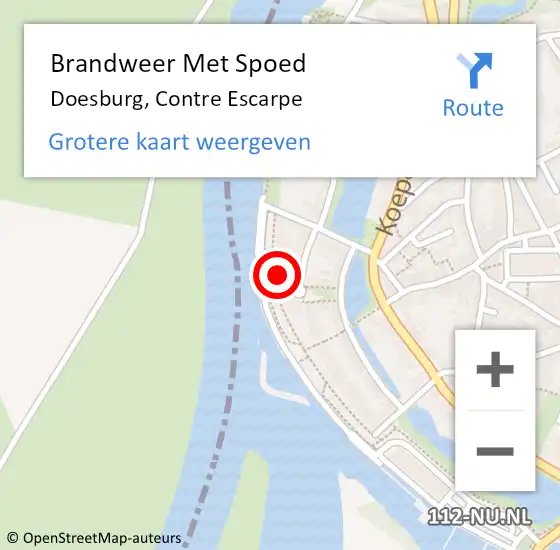 Locatie op kaart van de 112 melding: Brandweer Met Spoed Naar Doesburg, Contre Escarpe op 2 mei 2022 16:42
