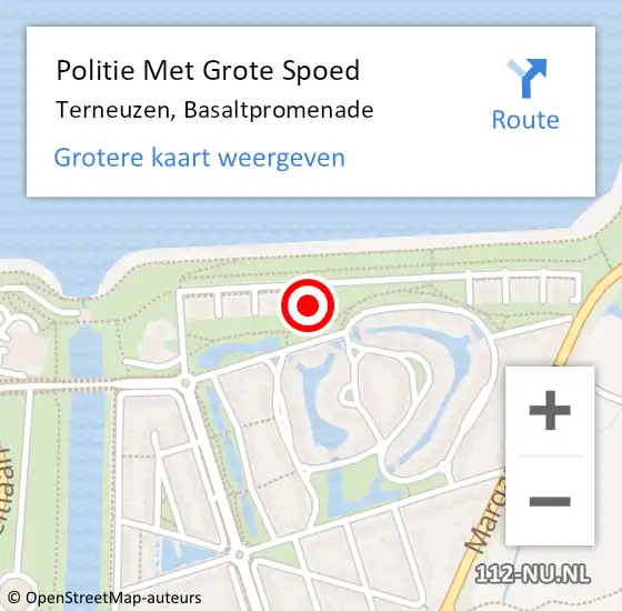 Locatie op kaart van de 112 melding: Politie Met Grote Spoed Naar Terneuzen, Basaltpromenade op 2 mei 2022 17:25