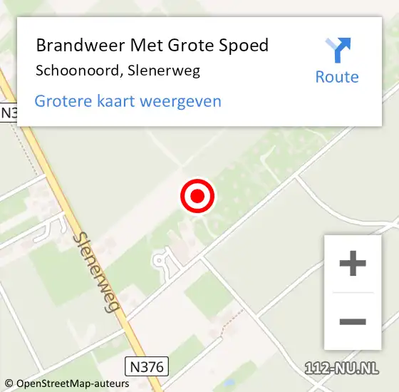 Locatie op kaart van de 112 melding: Brandweer Met Grote Spoed Naar Schoonoord, Slenerweg op 2 mei 2022 17:51